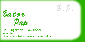 bator pap business card